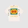 Replica Gucci GG Women Oversize T-Shirt with Gucci Logo-White