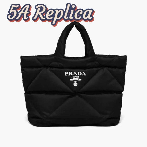 Replica Prada Women Padded Re-Nylon Tote Bag-Black