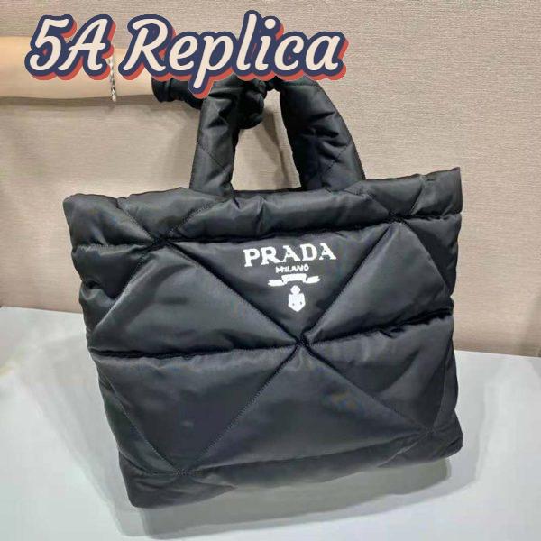 Replica Prada Women Padded Re-Nylon Tote Bag-Black 5