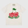 Replica Gucci Men Gucci Beverly Hills Cherry Print T-Shirt Cotton Jersey Crewneck Short Sleeves