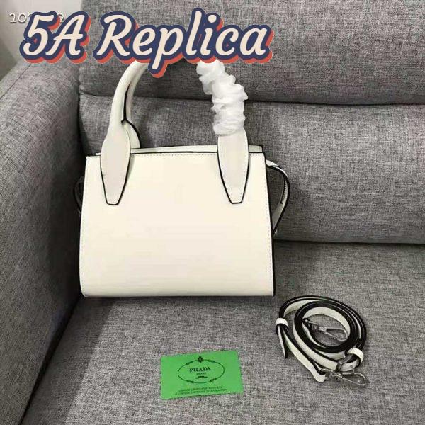 Replica Prada Women Saffiano Leather Prada Kristen Handbag-White 5