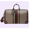 Replica Gucci Unisex Savoy Large Duffle Bag Beige Ebony GG Supreme Canvas Double G