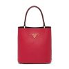 Replica Prada Women Small Saffiano Leather Prada Panier Bag-Red