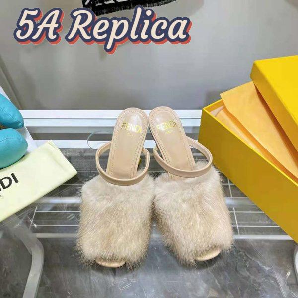 Replica Fendi Women First Pink Mink High-Heeled Sandals 3