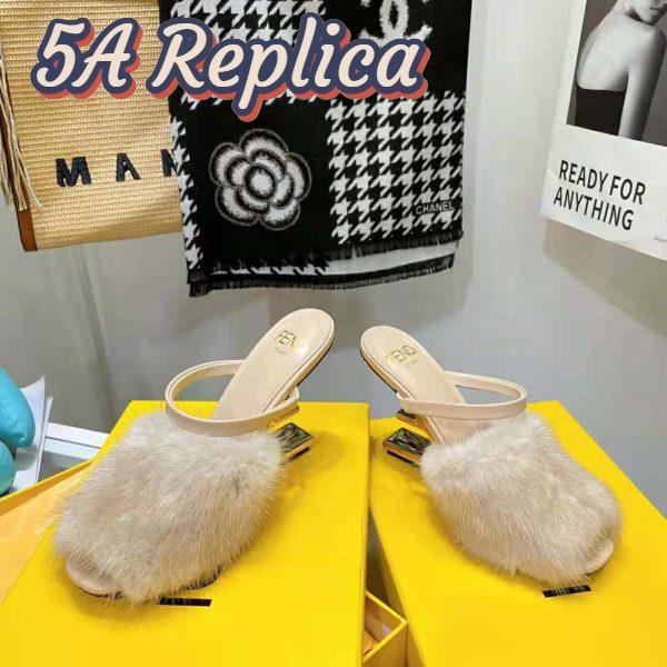 Replica Fendi Women First Pink Mink High-Heeled Sandals 4