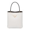Replica Prada Women Small Saffiano Leather Prada Panier Bag-White