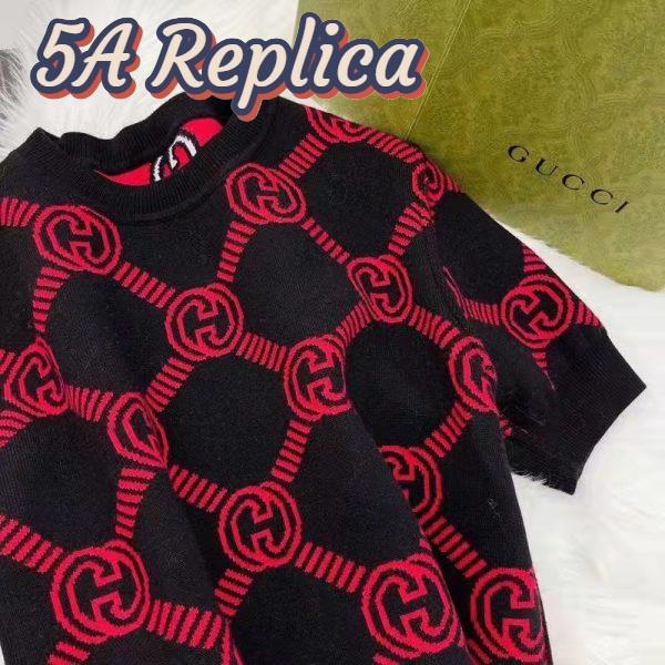 Replica Gucci Women GG Reversible Interlocking G Wool Sweater Crewneck Short Sleeves 6