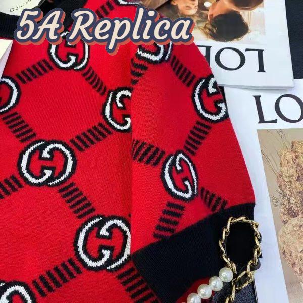 Replica Gucci Women GG Reversible Interlocking G Wool Sweater Crewneck Short Sleeves 8
