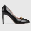 Replica Gucci GG Women’s Leather Pump with Chain Red Leather 9 cm Heel 14