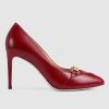 Replica Gucci GG Women’s Leather Pump with Chain Black Leather 9 cm Heel 13