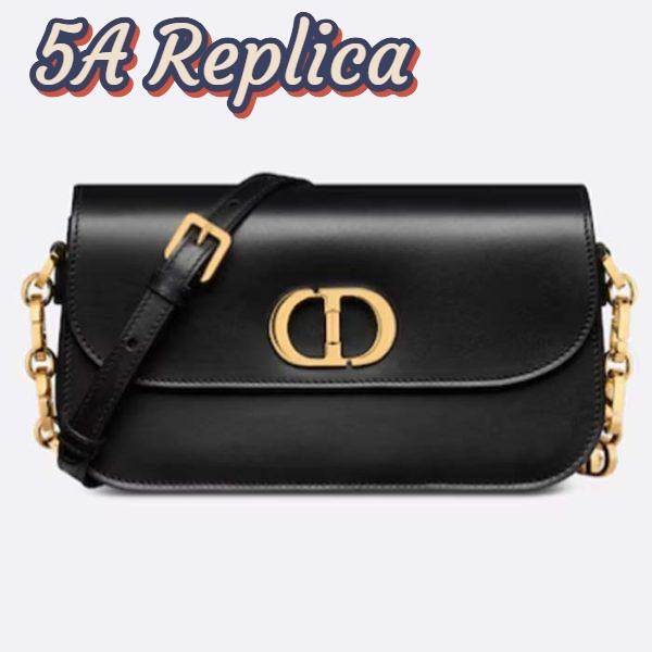 Replica Dior Women CD 30 Montaigne Avenue Bag Black Box Calfskin