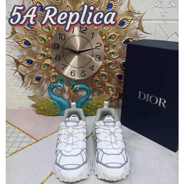 Replica Dior Unisex Shoes CD B31 Runner Sneaker White Technical Mesh Gray Rubber Warped Cannage 5