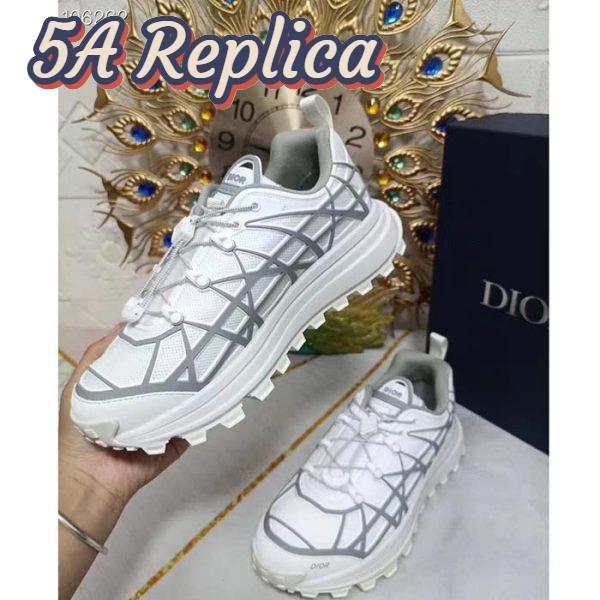 Replica Dior Unisex Shoes CD B31 Runner Sneaker White Technical Mesh Gray Rubber Warped Cannage 9