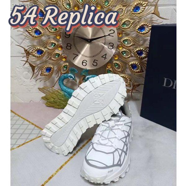 Replica Dior Unisex Shoes CD B31 Runner Sneaker White Technical Mesh Gray Rubber Warped Cannage 10