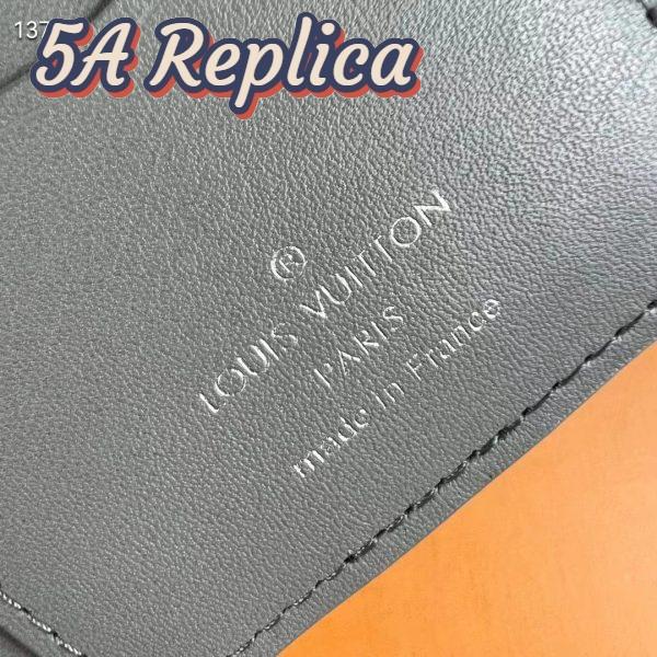 Replica Louis Vuitton LV Unisex Pocket Organizer Anthracite Gray Monogram Shadow Calf Leather 8