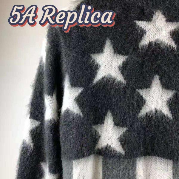 Replica Louis Vuitton LV Women USA Flag Mohair Jacquard Crewneck Sweater-Grey 9