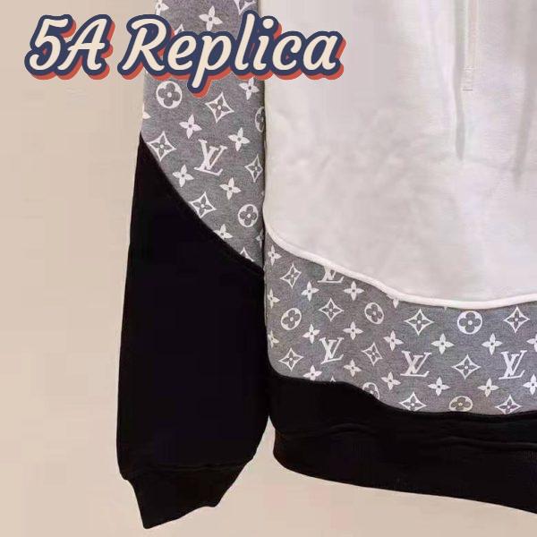 Replica Louis Vuitton LV Women Monogram Circle Cut Hoodie in 100% Cotton-Grey 8