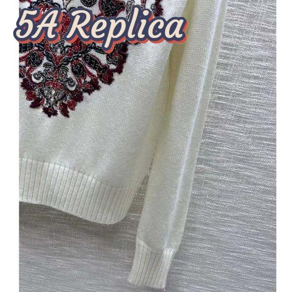 Replica Dior Men CD Sweater Ecru Technical Cashmere Wool Knit Dior Bandana Motif 8