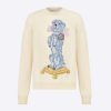Replica Dior Women CD Bobby Sweater Navy Blue Cashmere Jacquard Ribbed Round Collar 13