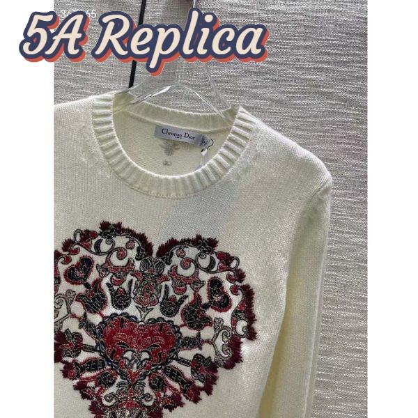 Replica Dior Women CD Sweater Ecru Technical Cashmere Wool Knit Dior Bandana Motif 7