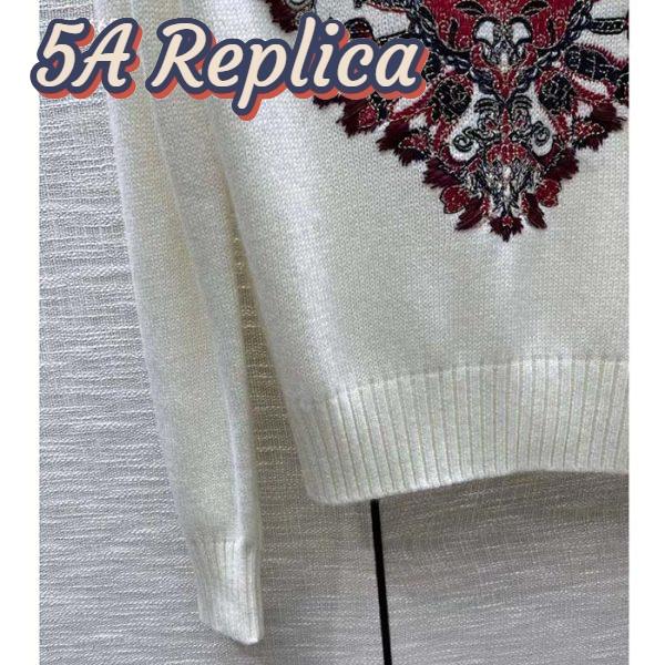 Replica Dior Women CD Sweater Ecru Technical Cashmere Wool Knit Dior Bandana Motif 8