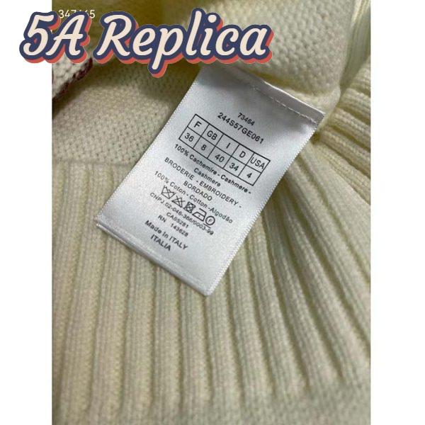 Replica Dior Women CD Sweater Ecru Technical Cashmere Wool Knit Dior Bandana Motif 11