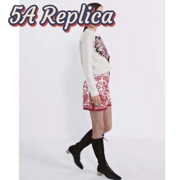 Replica Dior Women CD Sweater Ecru Technical Cashmere Wool Knit Dior Bandana Motif 14