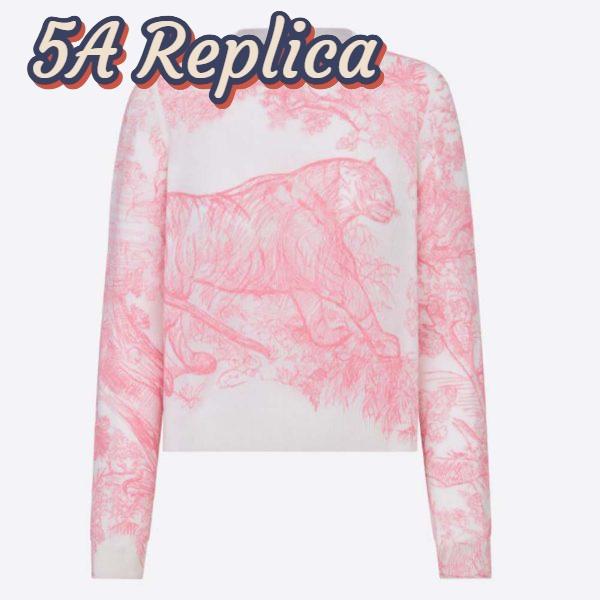 Replica Dior Women Chez Moi Embroidered Sweater Peony Pink Technical Cashmere Knit 2
