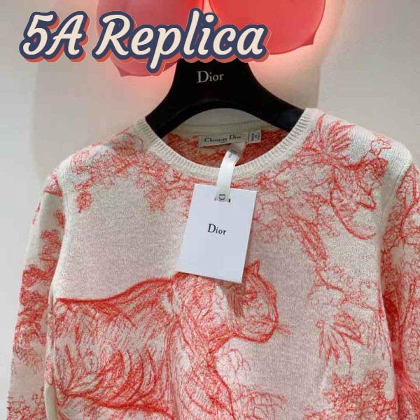 Replica Dior Women Chez Moi Embroidered Sweater Peony Pink Technical Cashmere Knit 11