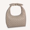 Replica Louis Vuitton LV Unisex Why Knot MM Handbag Galet Beige Perforated Mahina Calf Leather