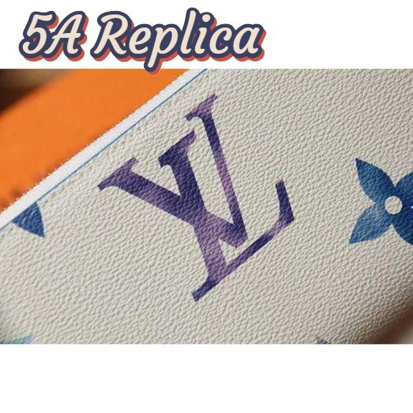 Replica Louis Vuitton LV Unisex Zippy Wallet Blue Monogram Coated Canvas Zip Closure 11