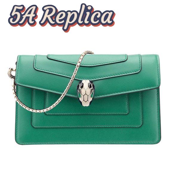 Replica Bvlgari Women Serpenti Forever Mini Bag-Green 2