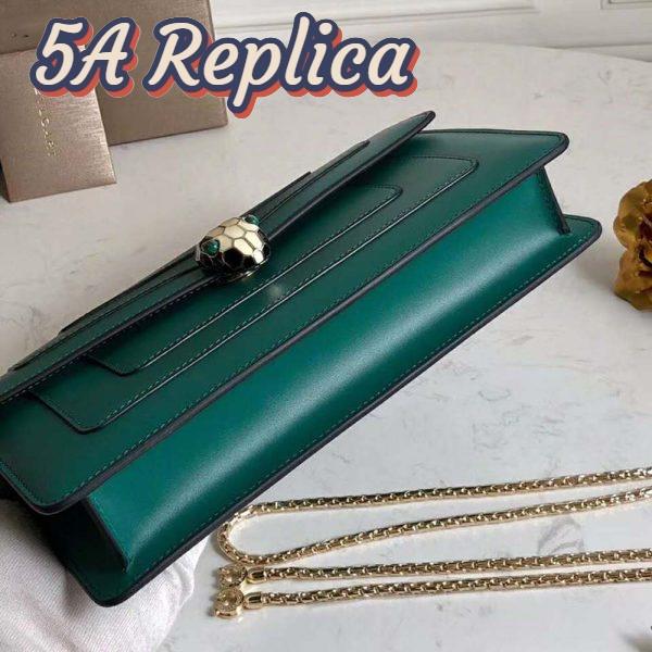 Replica Bvlgari Women Serpenti Forever Mini Bag-Green 7