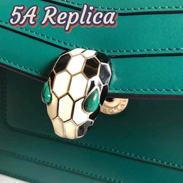 Replica Bvlgari Women Serpenti Forever Mini Bag-Green 11