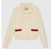 Replica Gucci GG Men Gucci Tiger Knit Sweater Patch Wool Cotton Tiger Flower