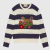 Replica Gucci GG Men Gucci Tiger Knit Sweater Patch Wool Cotton Tiger Flower 15