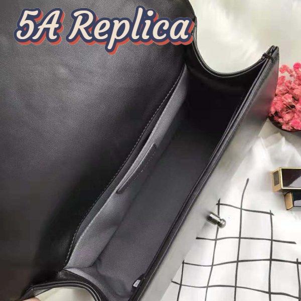 Replica Chanel Boy Chanel Handbag in Calfskin & Ruthenium-Finish Metal-Black 12