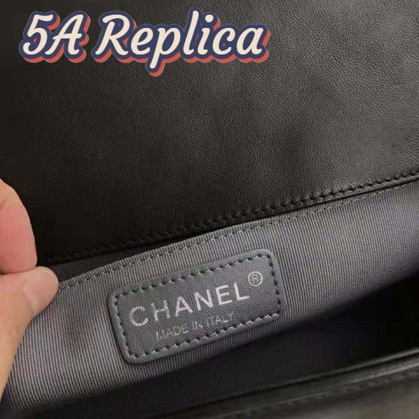 Replica Chanel Boy Chanel Handbag in Calfskin & Ruthenium-Finish Metal-Black 13