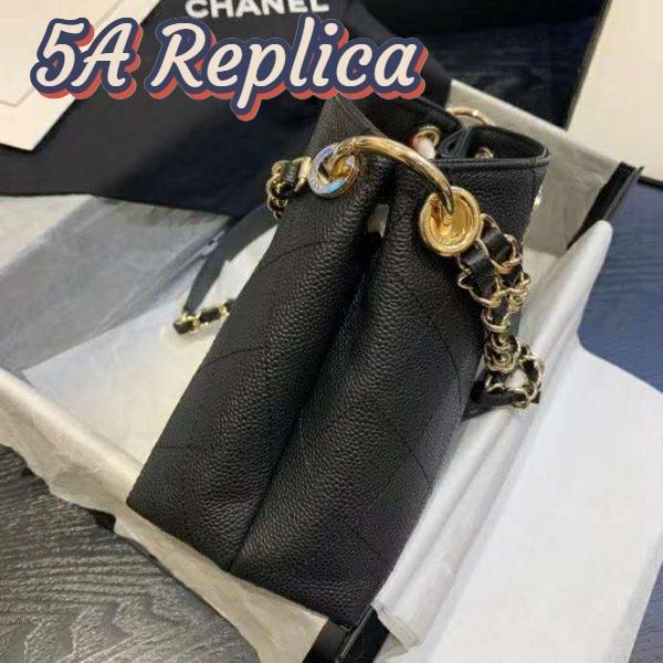 Replica Chanel Women Hobo Handbag in Calfskin Leather-Black 4