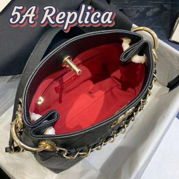 Replica Chanel Women Hobo Handbag in Calfskin Leather-Black 5