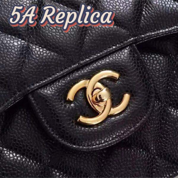Replica Chanel Women Large Classic Handbag in Grained Calfskin Leather-Black 9