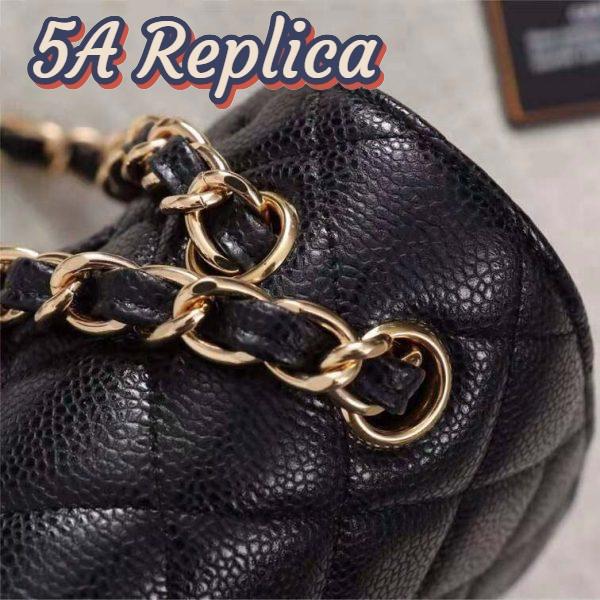 Replica Chanel Women Large Classic Handbag in Grained Calfskin Leather-Black 10
