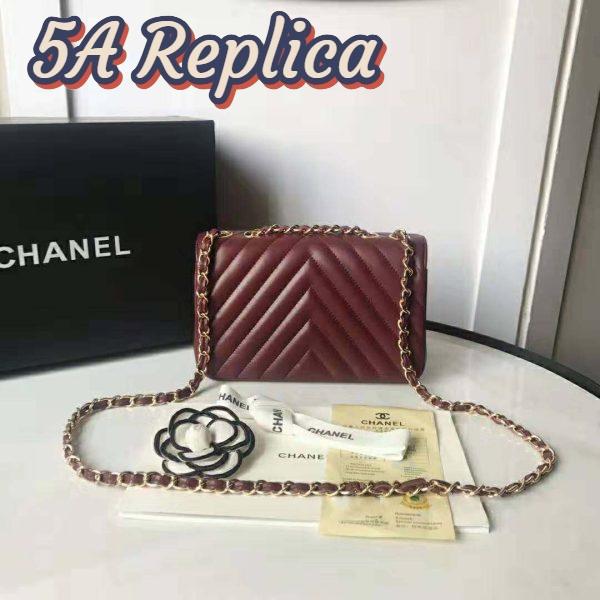Replica Chanel Women Mini Flap Bag in Calfskin Leather-Red 4