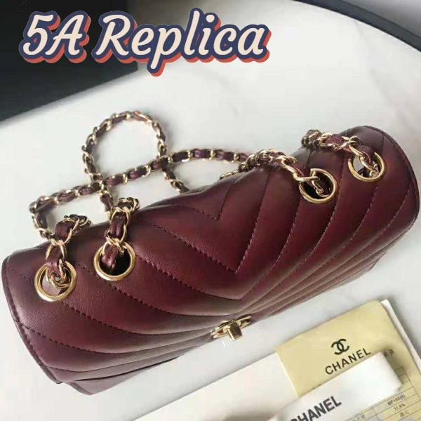 Replica Chanel Women Mini Flap Bag in Calfskin Leather-Red 5