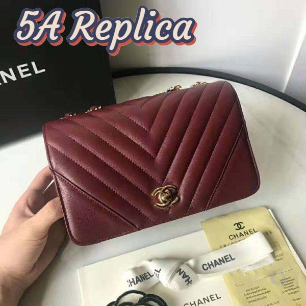 Replica Chanel Women Mini Flap Bag in Calfskin Leather-Red 7