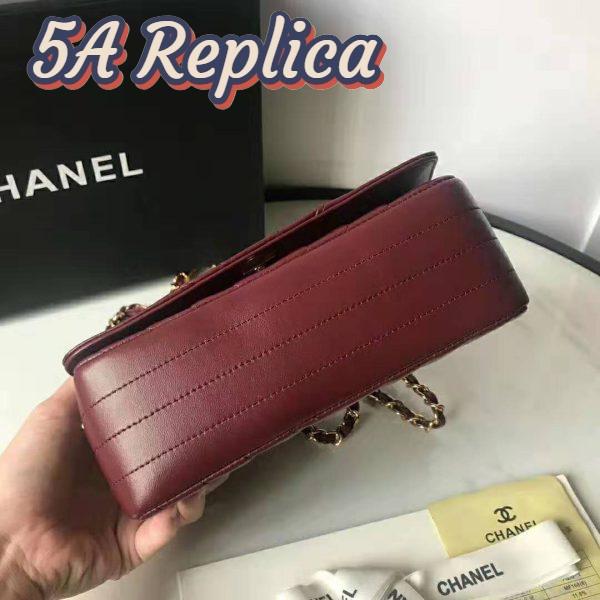 Replica Chanel Women Mini Flap Bag in Calfskin Leather-Red 8