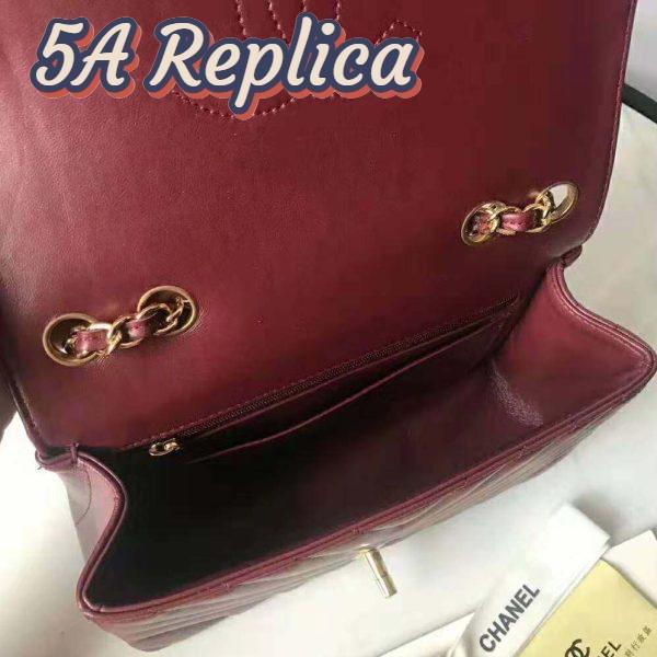 Replica Chanel Women Mini Flap Bag in Calfskin Leather-Red 10