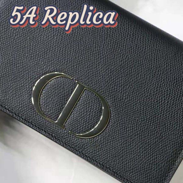 Replica Dior Women 30 Montaigne 2-in-1 Pouch Stone Grained Calfskin-Black 6