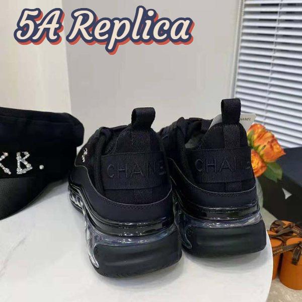 Replica Chanel Women Sneakers Suede Calfskin Velvet & Grosgrain Black 8