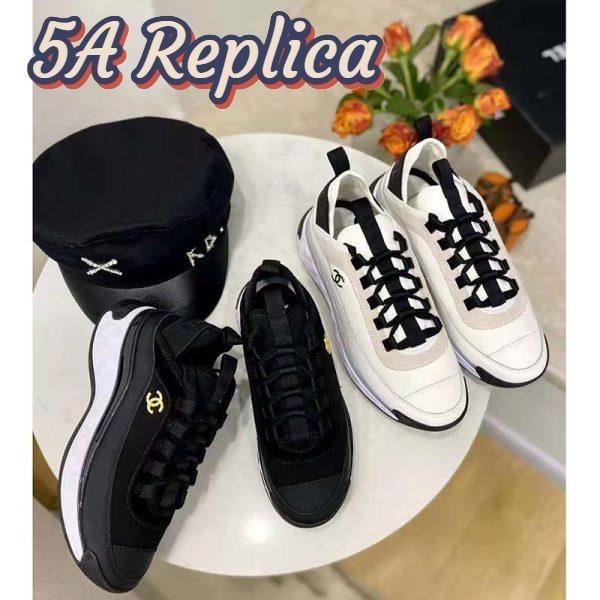 Replica Chanel Women Sneakers Suede Calfskin Velvet & Grosgrain Black 9